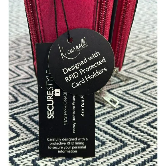 K. Carroll Vegan Leather RFID-Protected Crossbody Bag/Clutch Detachable Strap & - Picture 2 of 6